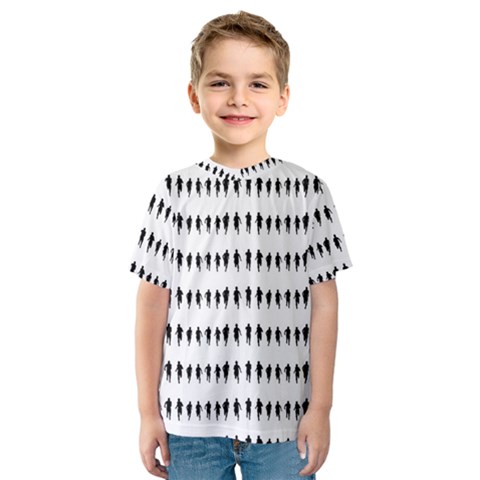 Athletic Running Graphic Silhouette Pattern Kids  Sport Mesh Tee by dflcprintsclothing