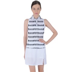 Athletic Running Graphic Silhouette Pattern Women s Sleeveless Polo Tee by dflcprintsclothing