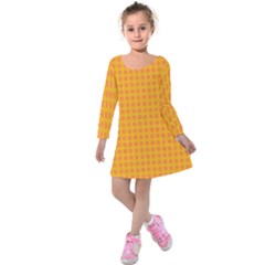 Candy Buttons Kids  Long Sleeve Velvet Dress by kiernankallan