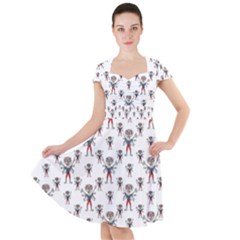 Sketchy Style Scarecrow Drawing Motif Pattern Cap Sleeve Midi Dress by dflcprintsclothing