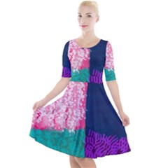 Mix Tape Quarter Sleeve A-line Dress by kiernankallan