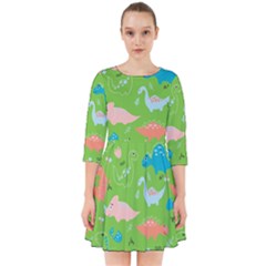 Funny Dinosaur Smock Dress by SychEva