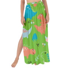 Funny Dinosaur Maxi Chiffon Tie-up Sarong by SychEva