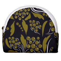 Folk Flowers Pattern  Horseshoe Style Canvas Pouch by Eskimos