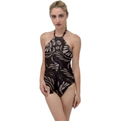 Folk Flowers Pattern  Go With The Flow One Piece Swimsuit by Eskimos