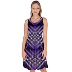 Digital Waves Knee Length Skater Dress With Pockets by Sparkle