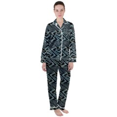 Modern Illusion Satin Long Sleeve Pajamas Set by Sparkle