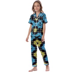 Digital Floral Kids  Satin Short Sleeve Pajamas Set by Sparkle