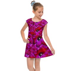 Flowers Grow And Peace Also For Humankind Kids  Cap Sleeve Dress by pepitasart