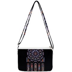 Chartres-cathedral-notre-dame-de-paris-amiens-cath-stained-glass Double Gusset Crossbody Bag by Sudhe