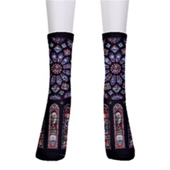 Chartres-cathedral-notre-dame-de-paris-amiens-cath-stained-glass Men s Crew Socks by Sudhe