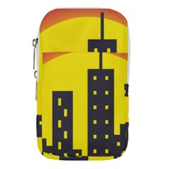 Skyline-city-building-sunset Waist Pouch (small) by Sudhe