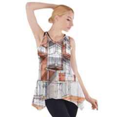 Rag-flats-onion-flats-llc-architecture-drawing Graffiti-architecture Side Drop Tank Tunic by Sudhe