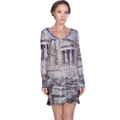 Erechtheum Temple, Athens, Greece Long Sleeve Nightdress by dflcprintsclothing