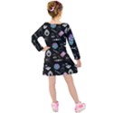 Pastel Goth Witch Kids  Long Sleeve Velvet Dress View2