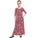 50s Red Kids  Quarter Sleeve Maxi Dress View1