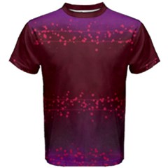 Red Splashes On Purple Background Men s Cotton Tee by SychEva