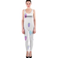 Purple And Blue Cacti One Piece Catsuit by SychEva