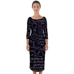 Medical Biology Detail Medicine Psychedelic Science Abstract Abstraction Chemistry Genetics Quarter Sleeve Midi Bodycon Dress by Sudhe