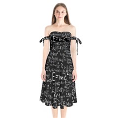 Science-albert-einstein-formula-mathematics-physics-special-relativity Shoulder Tie Bardot Midi Dress by Sudhe