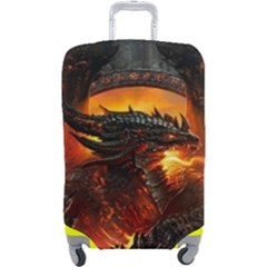 Dragon Fire Fantasy Art Luggage Cover (large) by Sudhe