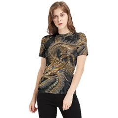 Fantasy Dragon Pentagram Women s Short Sleeve Rash Guard by Sudhe