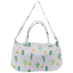 Green Cacti With Sun Removal Strap Handbag by SychEva