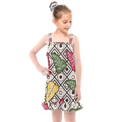 Leaves Foliage Batik Seamless Kids  Overall Dress by Amaryn4rt