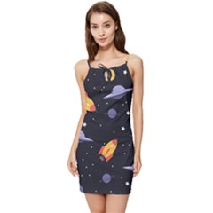 Cosmos Rockets Spaceships Ufos Summer Tie Front Dress by Amaryn4rt