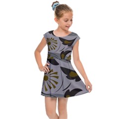 Folk Flowers Pattern Floral Surface Design Seamless Pattern Kids  Cap Sleeve Dress by Eskimos