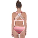 Red and white stripes pattern, geometric theme Criss Cross Bikini Set View2