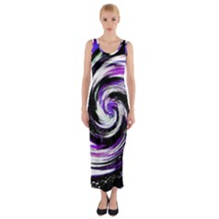 Canvas-acrylic-digital-design Fitted Maxi Dress by Amaryn4rt