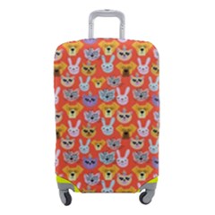 Cute Faces Of Dogs And Cats With Glasses Luggage Cover (small) by SychEva