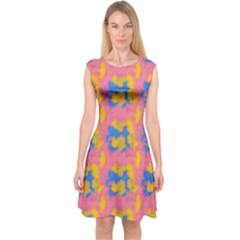 Abstract Painting Capsleeve Midi Dress by SychEva