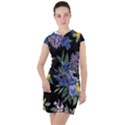 Floral Drawstring Hooded Dress View1