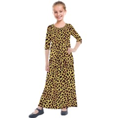 Fur-leopard 2 Kids  Quarter Sleeve Maxi Dress by skindeep