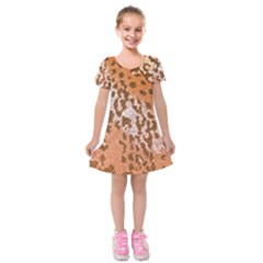 Leopard-knitted Kids  Short Sleeve Velvet Dress by skindeep