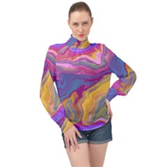 Flow High Neck Long Sleeve Chiffon Top by kiernankallan