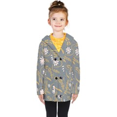 Folk Flowers Pattern  Kids  Double Breasted Button Coat by Eskimos