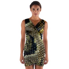 Leatherette Snake 2 Wrap Front Bodycon Dress by skindeep