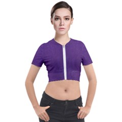 Leather Smooth 18-purple Short Sleeve Cropped Jacket by skindeep