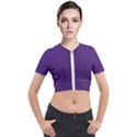 Leather Smooth 18-purple Short Sleeve Cropped Jacket View1