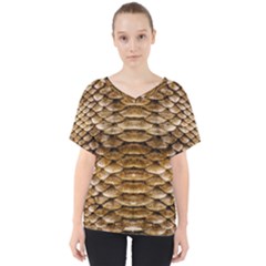 Reptile Skin Pattern 11 V-neck Dolman Drape Top by skindeep