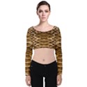 Reptile Skin Pattern 11 Velvet Long Sleeve Crop Top View1