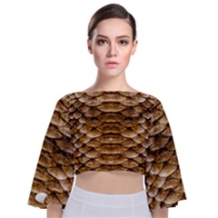 Reptile Skin Pattern 11 Tie Back Butterfly Sleeve Chiffon Top by skindeep