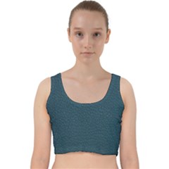 Leatherette 2 Blue Velvet Racer Back Crop Top by skindeep