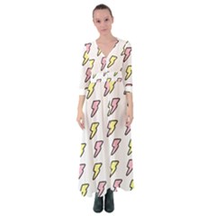 Pattern Cute Flash Design Button Up Maxi Dress by brightlightarts