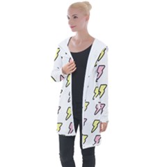 Pattern Cute Flash Design Longline Hooded Cardigan by brightlightarts