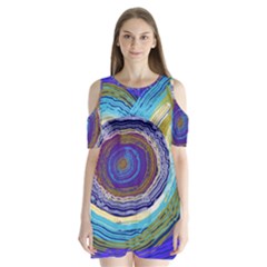 Swirls Shoulder Cutout Velvet One Piece by kiernankallan