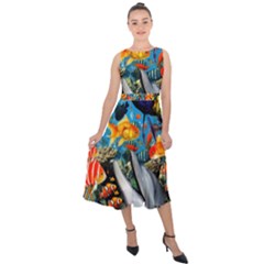 Under The Sea 4 Midi Tie-back Chiffon Dress by impacteesstreetwearcollage